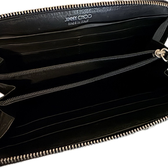 Jimmy Choo Filipa Black Wallet with Silver Star Studs - Picture 6 of 12